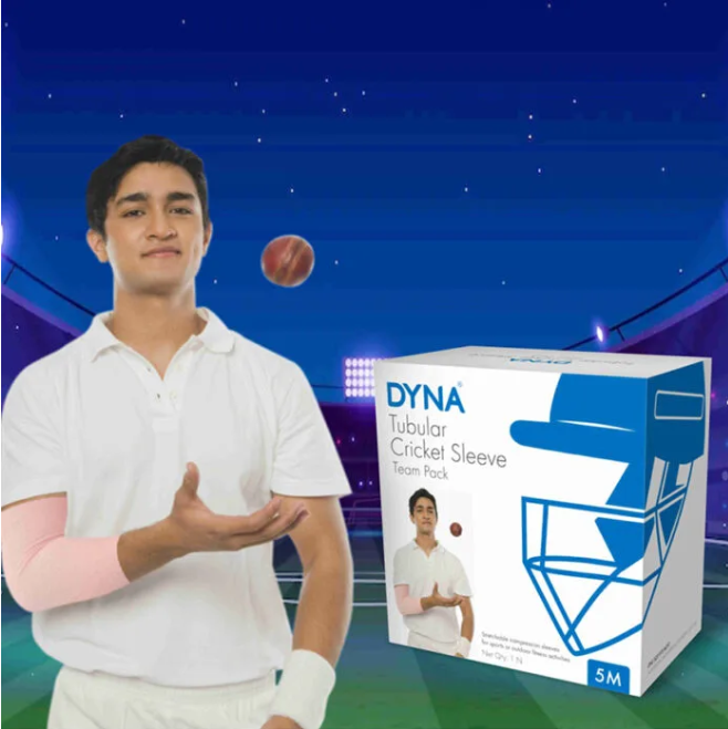 Dyna Cricket Sleeve (5M & 10M), Sports Sleeve | Mild Compression | Injury Prevention for Men and Women | Sun Protection Arm Sleeve | Breathable & Reusable